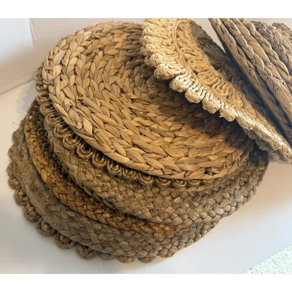 Vintage Lot of 22 Wicker Rattan Woven Place Table Mats Boho Decor Various Sizes